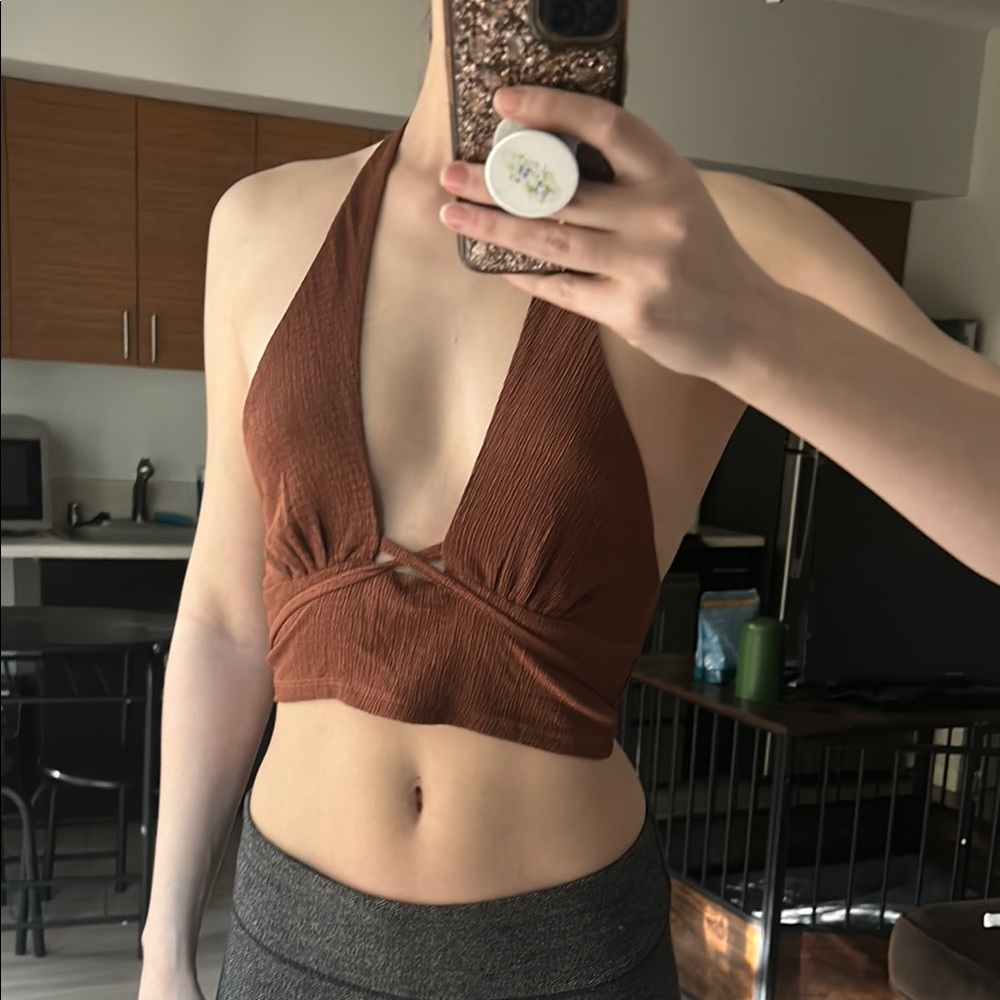Rust Halter Crop Top